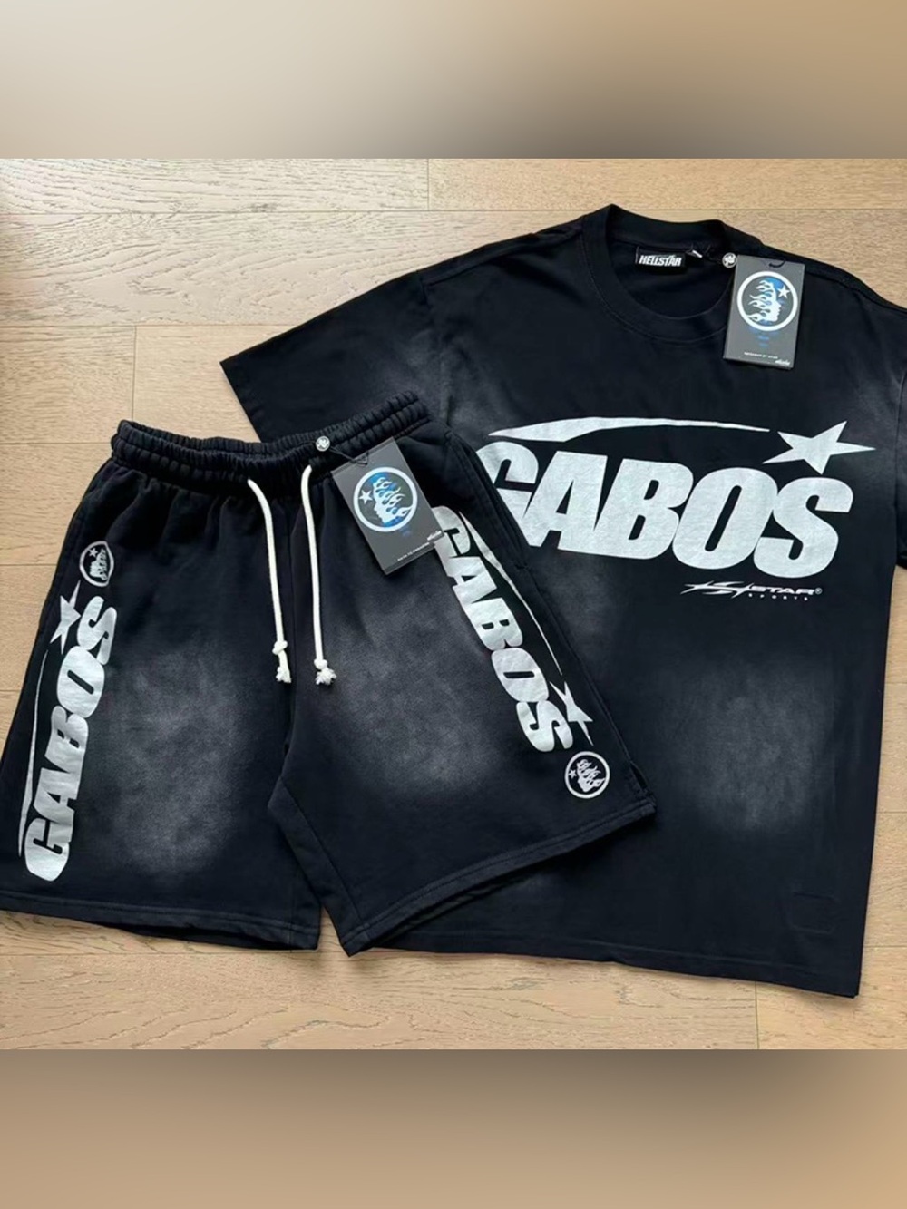 Men’s Black Logo Cotton Shorts
